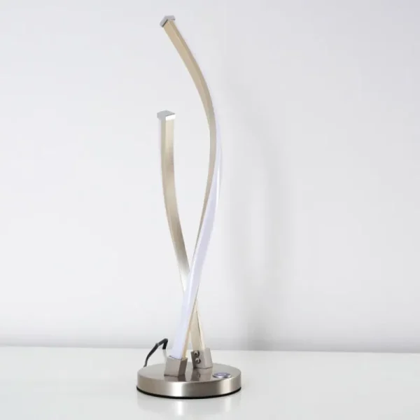 hofstein Lampe à poser Tervo LED Nickel mat, 2 lumières* Lampes Modernes