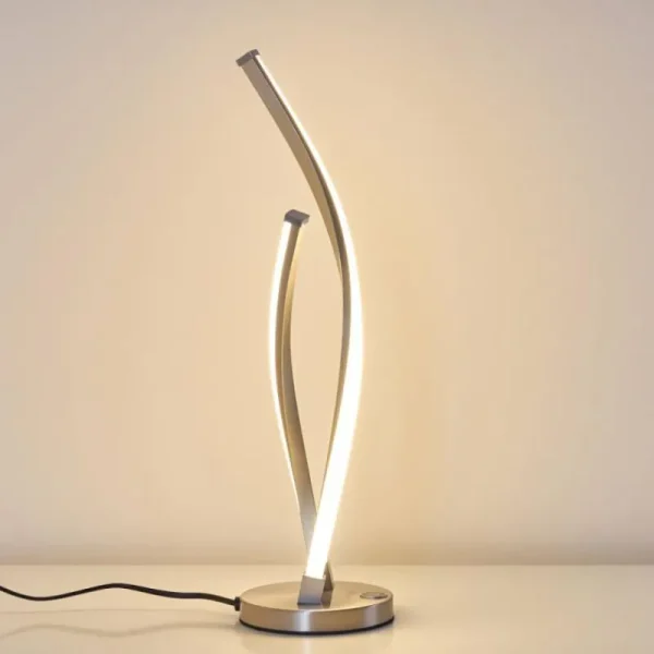hofstein Lampe à poser Tervo LED Nickel mat, 2 lumières* Lampes Modernes