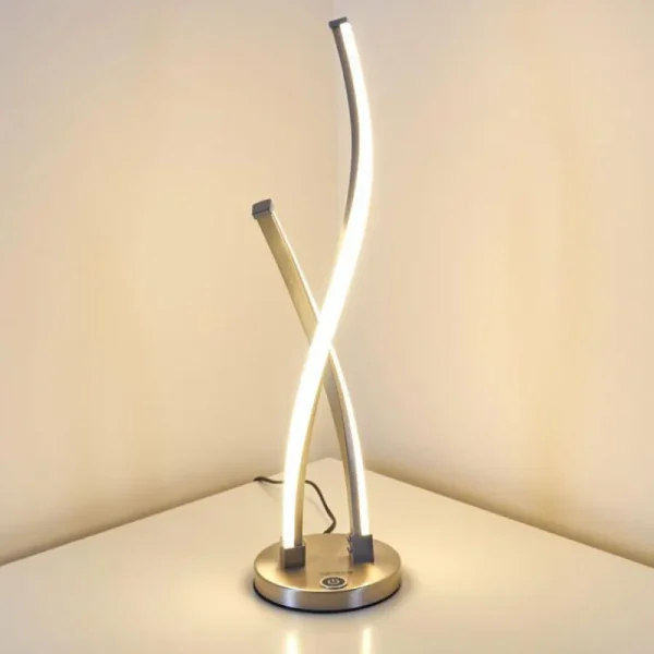 hofstein Lampe à poser Tervo LED Nickel mat, 2 lumières* Lampes Modernes