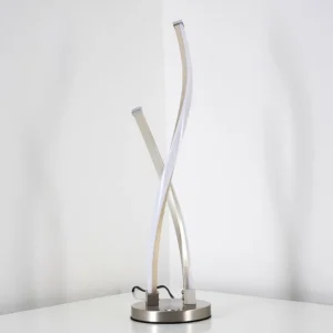hofstein Lampe à poser Tervo LED Nickel mat, 2 lumières* Lampes Modernes