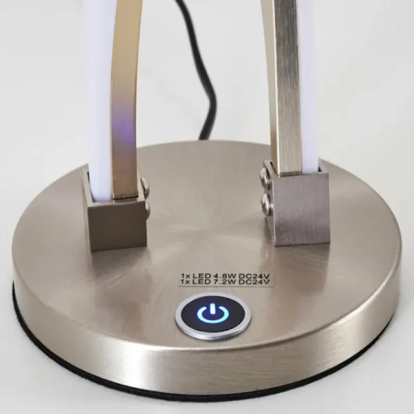 hofstein Lampe à poser Tervo LED Nickel mat, 2 lumières* Lampes Modernes