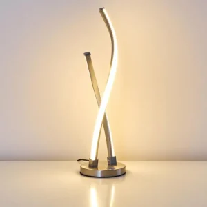 hofstein Lampe à poser Tervo LED Nickel mat, 2 lumières* Lampes Modernes