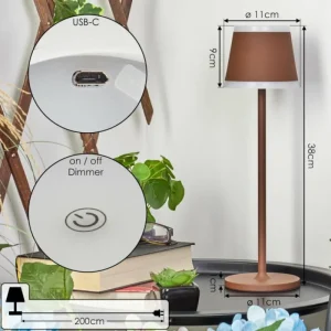 hofstein Lampe à poser Walt LED Rouille, 1 lumière* Lampes Modernes