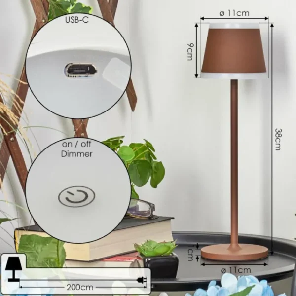 hofstein Lampe à poser Walt LED Rouille, 1 lumière* Lampes Modernes