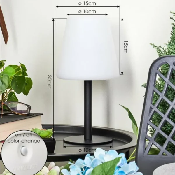hofstein Lampe à poser Zoume Solar LED Noir, 8 lumières, Changeur de couleurs* Lampes Modernes