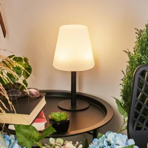 hofstein Lampe à poser Zoume Solar LED Noir, 8 lumières, Changeur de couleurs* Lampes Modernes