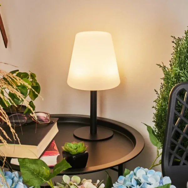hofstein Lampe à poser Zoume Solar LED Noir, 8 lumières, Changeur de couleurs* Lampes Modernes
