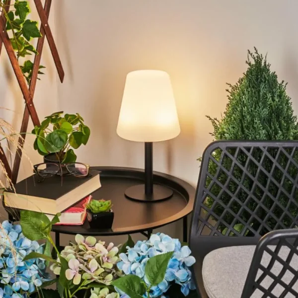 hofstein Lampe à poser Zoume Solar LED Noir, 8 lumières, Changeur de couleurs* Lampes Modernes
