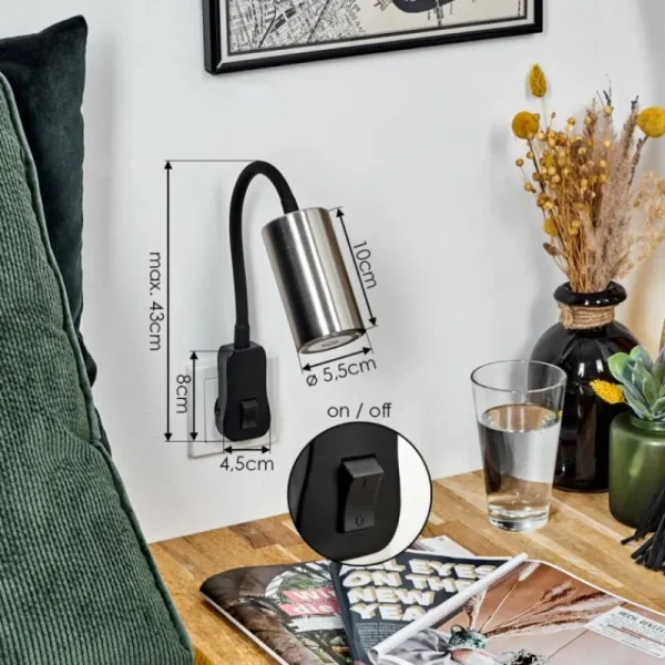 hofstein lampe à prise électrique Javel Noir, 1 lumière* Lampes Modernes