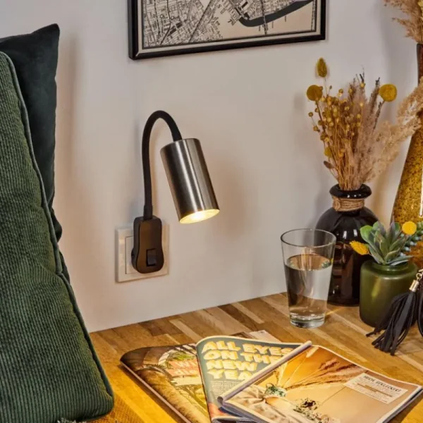 hofstein lampe à prise électrique Javel Noir, 1 lumière* Lampes Modernes
