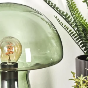 hofstein Lampe Champignon Almagre Lampe à poser Noir, 1 lumière* Lampes En Verre