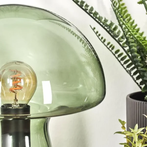 hofstein Lampe Champignon Almagre Lampe à poser Noir, 1 lumière* Lampes En Verre