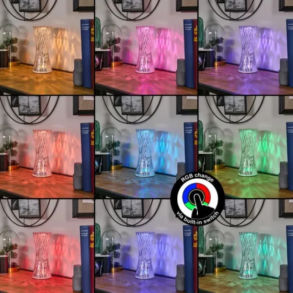 hofstein Lampe Champignon Balsa Lampe à poser LED Transparent, 1 lumière, Changeur de couleurs* Lampes Modernes