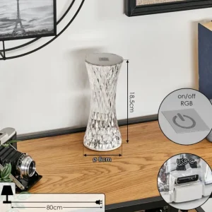 hofstein Lampe Champignon Balsa Lampe à poser LED Transparent, 1 lumière, Changeur de couleurs* Lampes Modernes