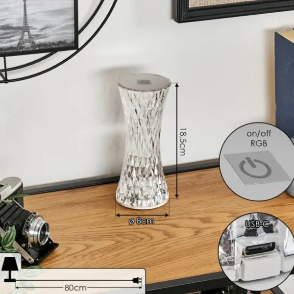hofstein Lampe Champignon Balsa Lampe à poser LED Transparent, 1 lumière, Changeur de couleurs* Lampes Modernes