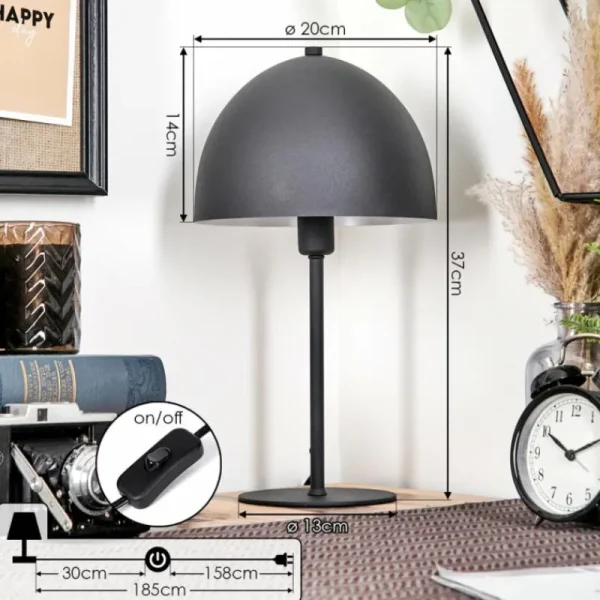 hofstein Lampe Champignon Tati Lampe à poser Anthracite, 1 lumière* Lampes Modernes