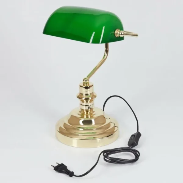 hofstein Lampe de banquier verte Or, Vert, Laiton, 1 lumière* Lampes En Verre