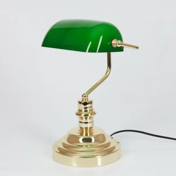 hofstein Lampe de banquier verte Or, Vert, Laiton, 1 lumière* Lampes En Verre
