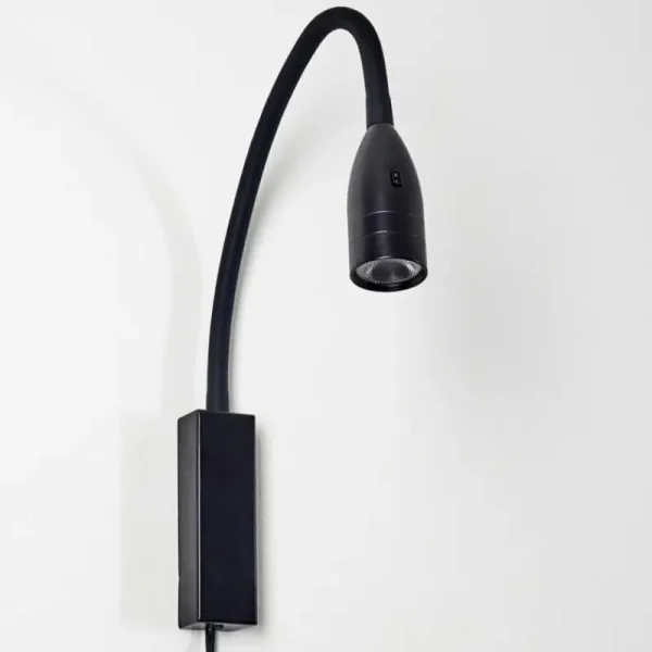 hofstein Lampe de chevet Alsea LED Noir, 1 lumière, Détecteur de mouvement* Lampes Modernes