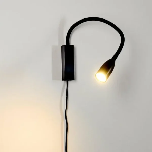 hofstein Lampe de chevet Alsea LED Noir, 1 lumière, Détecteur de mouvement* Lampes Modernes