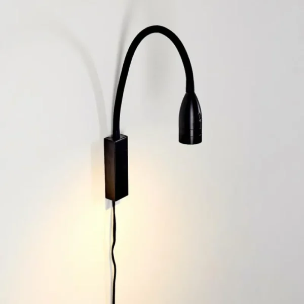 hofstein Lampe de chevet Alsea LED Noir, 1 lumière, Détecteur de mouvement* Lampes Modernes