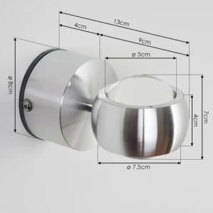 hofstein Lampe de salle de bain Florenz LED Aluminium, 2 lumières* Lampes En Verre