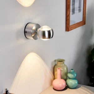 hofstein Lampe de salle de bain Florenz LED Aluminium, 2 lumières* Lampes En Verre