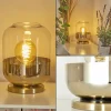 hofstein Lampe de table Golpilhal Or, Laiton, 1 lumière* Lampes En Verre