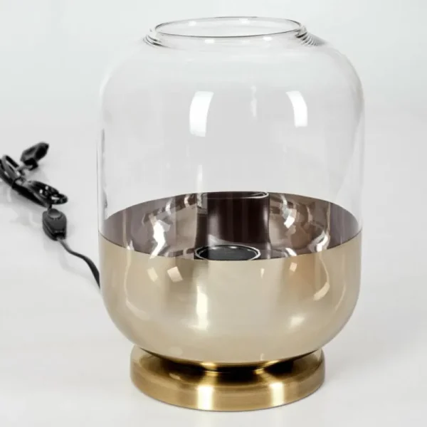 hofstein Lampe de table Golpilhal Or, Laiton, 1 lumière* Lampes En Verre