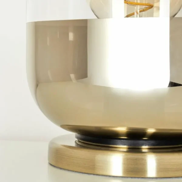 hofstein Lampe de table Golpilhal Or, Laiton, 1 lumière* Lampes En Verre