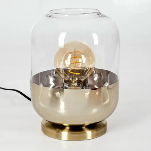 hofstein Lampe de table Golpilhal Or, Laiton, 1 lumière* Lampes En Verre