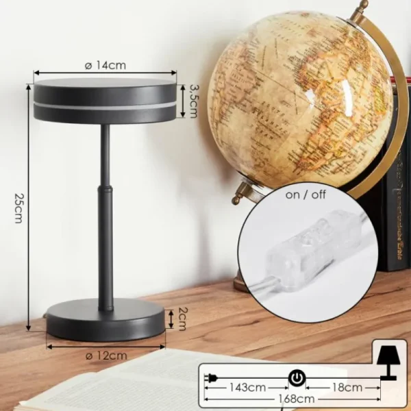 hofstein Lampe de table Huallilemu LED Noir, 1 lumière* Lampes Modernes