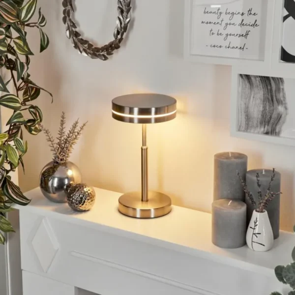 hofstein Lampe de table Huallilemu LED Nickel mat, 1 lumière* Lampes Modernes