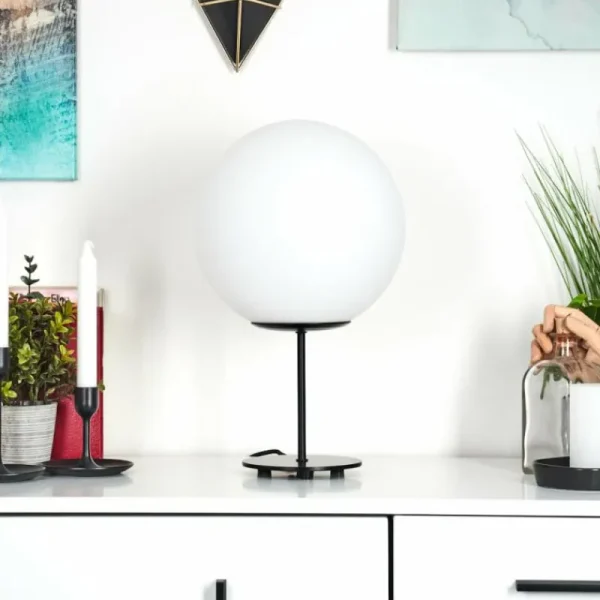 hofstein Lampe de table Karhia Noir, 1 lumière* Lampes En Verre