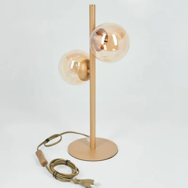 hofstein Lampe de table Remaisnil Laiton, 2 lumières* Lampes En Verre