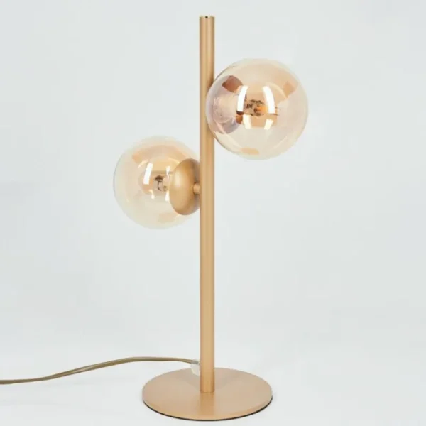 hofstein Lampe de table Remaisnil Laiton, 2 lumières* Lampes En Verre