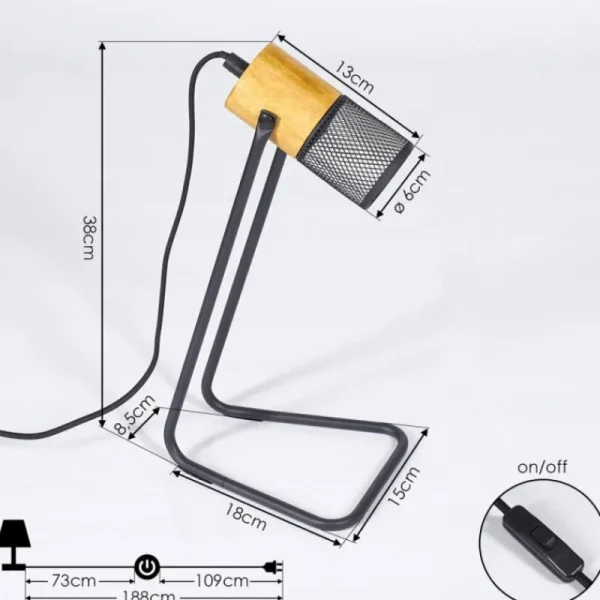 hofstein Lampe de table Agrons Noir, 1 lumière* Lampes Modernes