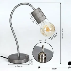hofstein Lampe de table Ajaccio Nickel mat, 1 lumière* Lampes Modernes