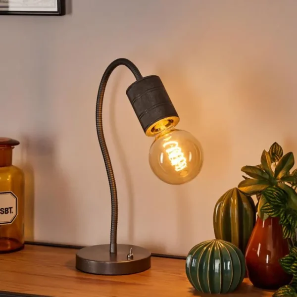 hofstein Lampe de table Ajaccio Nickel mat, 1 lumière* Lampes Modernes