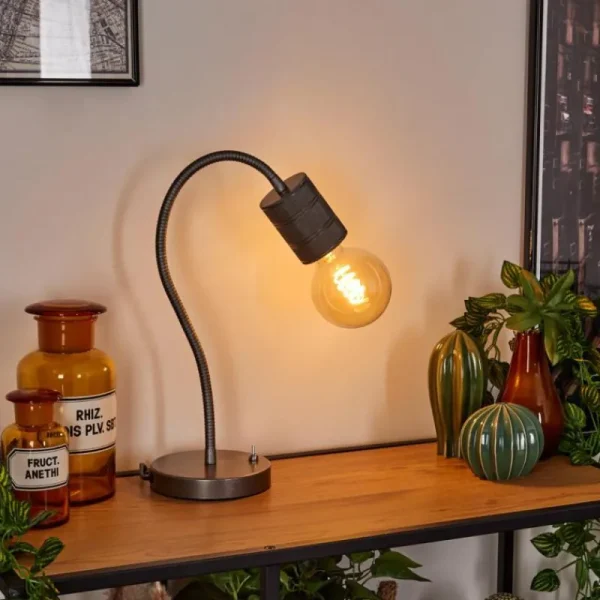 hofstein Lampe de table Ajaccio Nickel mat, 1 lumière* Lampes Modernes
