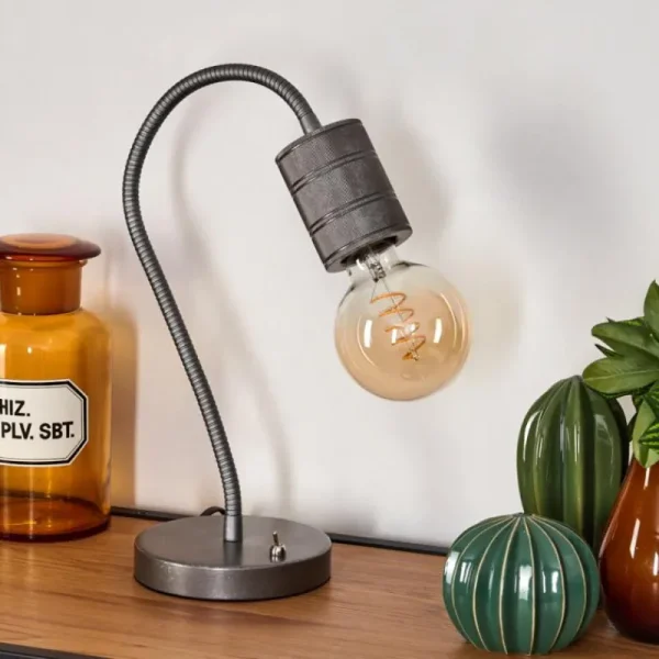 hofstein Lampe de table Ajaccio Nickel mat, 1 lumière* Lampes Modernes
