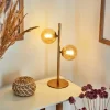 hofstein Lampe de table Alden Laiton, 2 lumières* Lampes En Verre