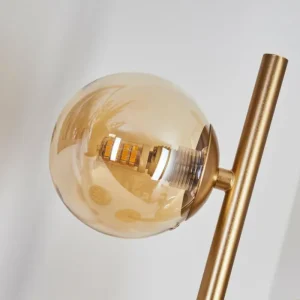 hofstein Lampe de table Alden Laiton, 2 lumières* Lampes En Verre