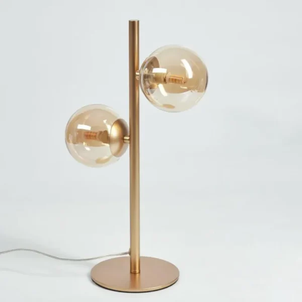 hofstein Lampe de table Alden Laiton, 2 lumières* Lampes En Verre