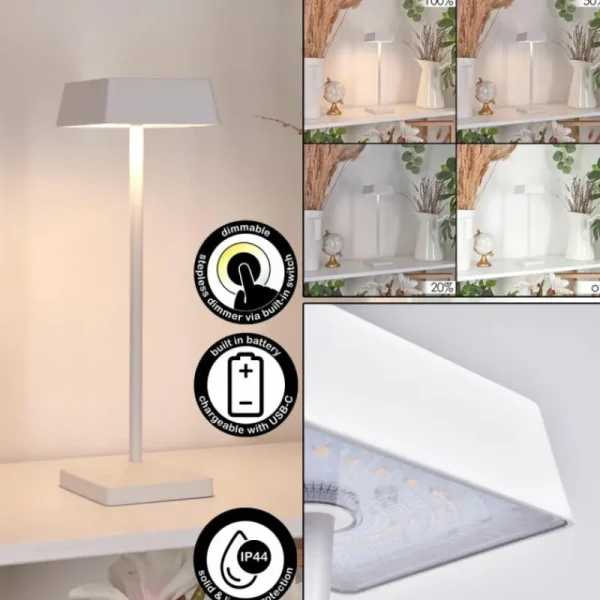 hofstein Lampe de table Algeraz LED Blanc, 1 lumière* Lampes Modernes