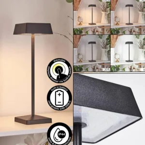 hofstein Lampe de table Algeraz LED Noir, 1 lumière* Lampes Modernes