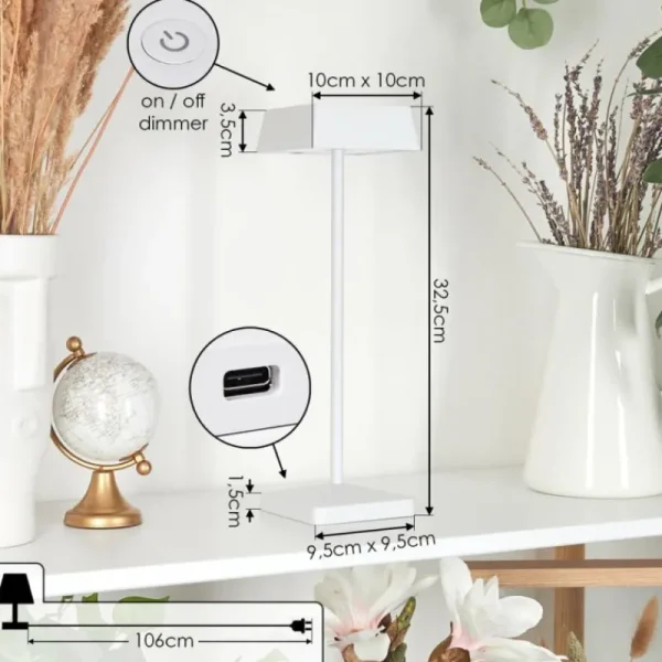 hofstein Lampe de table Algeraz LED Blanc, 1 lumière* Lampes Modernes