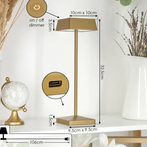 hofstein Lampe de table Algeraz LED Laiton, 1 lumière* Lampes Modernes