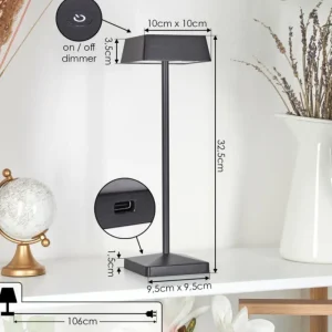 hofstein Lampe de table Algeraz LED Noir, 1 lumière* Lampes Modernes