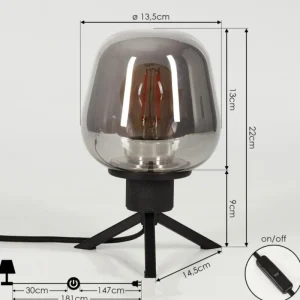 hofstein Lampe de table Barnegat Noir, 1 lumière* Lampes Modernes